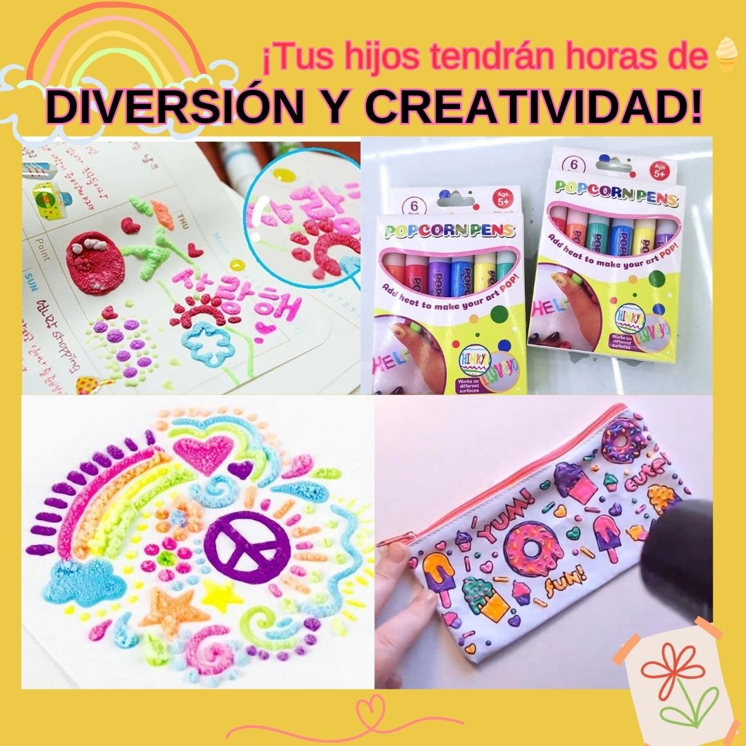 🌈MARCADORES DE DIBUJO BUBBLE POPCORN 🍿+ ENVÍO GRATIS