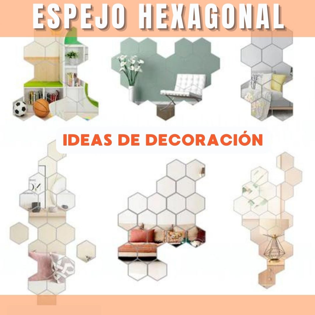 KIT DE 6 ESPEJOS HEXAGONALES + ENVÍO GRATIS🎁