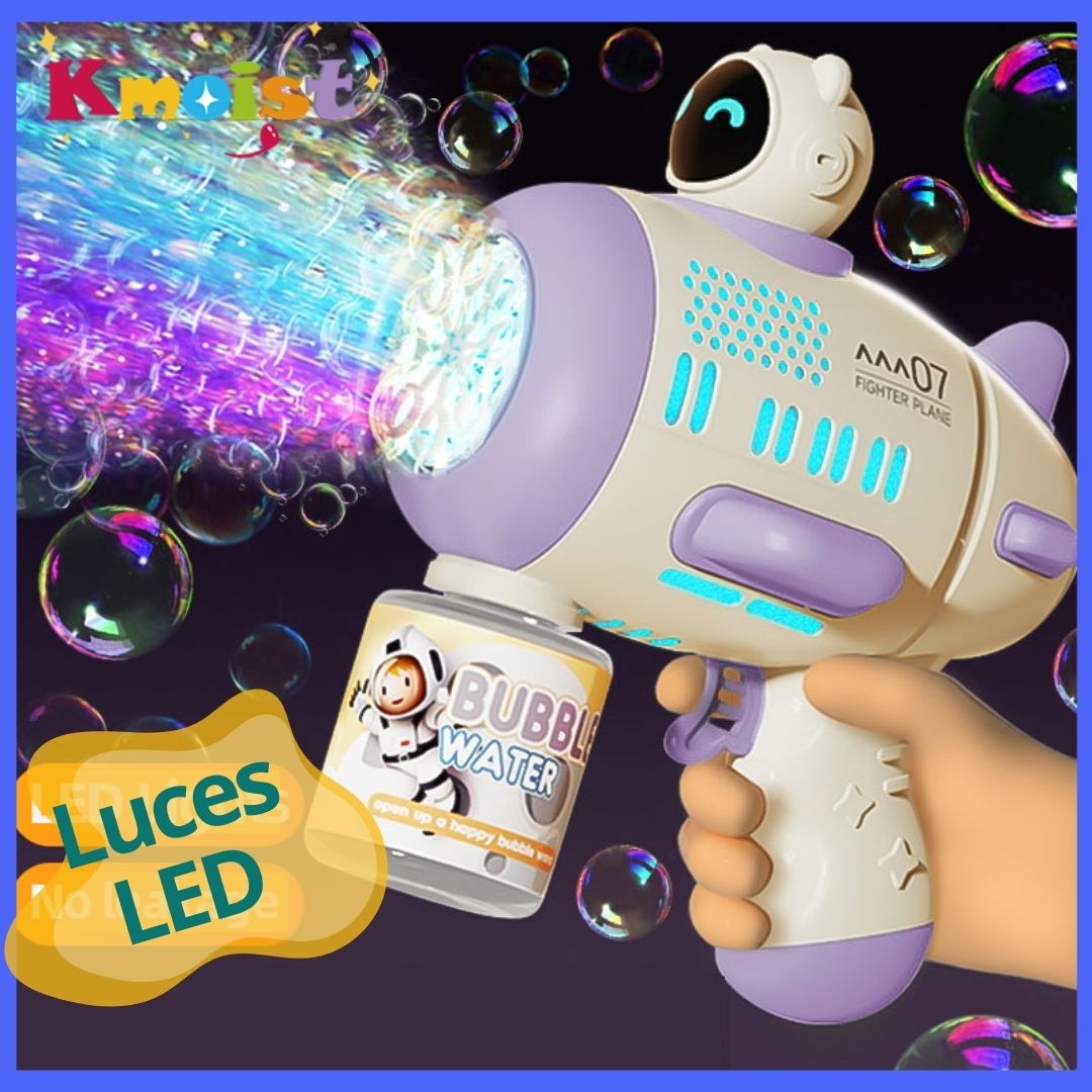 🚀NAVE ESPACIAL LANZA BURBUJAS CON LUZ LED + ENVÍO GRATIS🎁