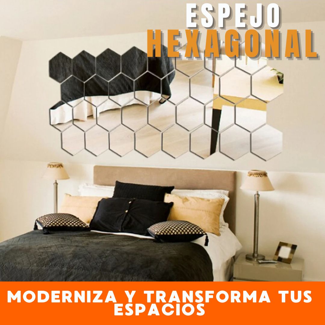 KIT DE 6 ESPEJOS HEXAGONALES + ENVÍO GRATIS🎁