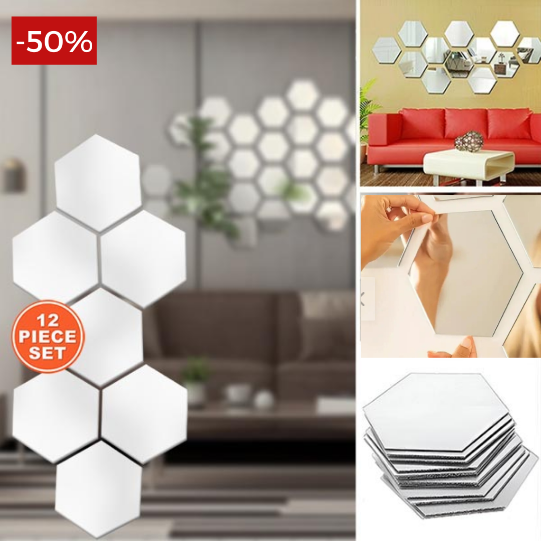 KIT DE 6 ESPEJOS HEXAGONALES + ENVÍO GRATIS🎁