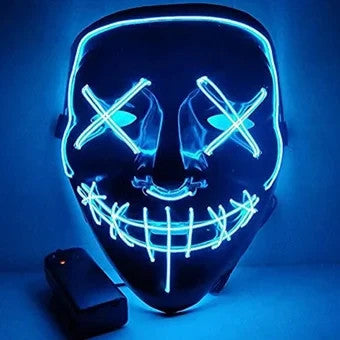 🪓MÁSCARA LUZ NEÓN LED🎃 LA PURGA 💀