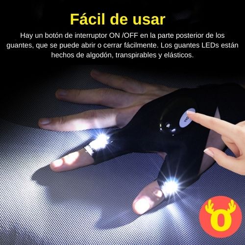 🧤 GUANTES CON LUCES LED IMPERMEABLES 🔦