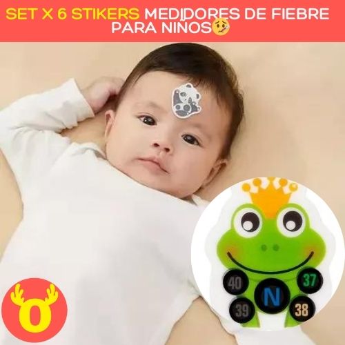 👶 STICKER MEDIDOR DE FIEBRE, REUTILIZABLES ⭐ SET X 6 🤩