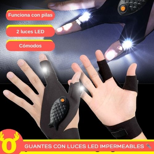 🧤 GUANTES CON LUCES LED IMPERMEABLES 🔦