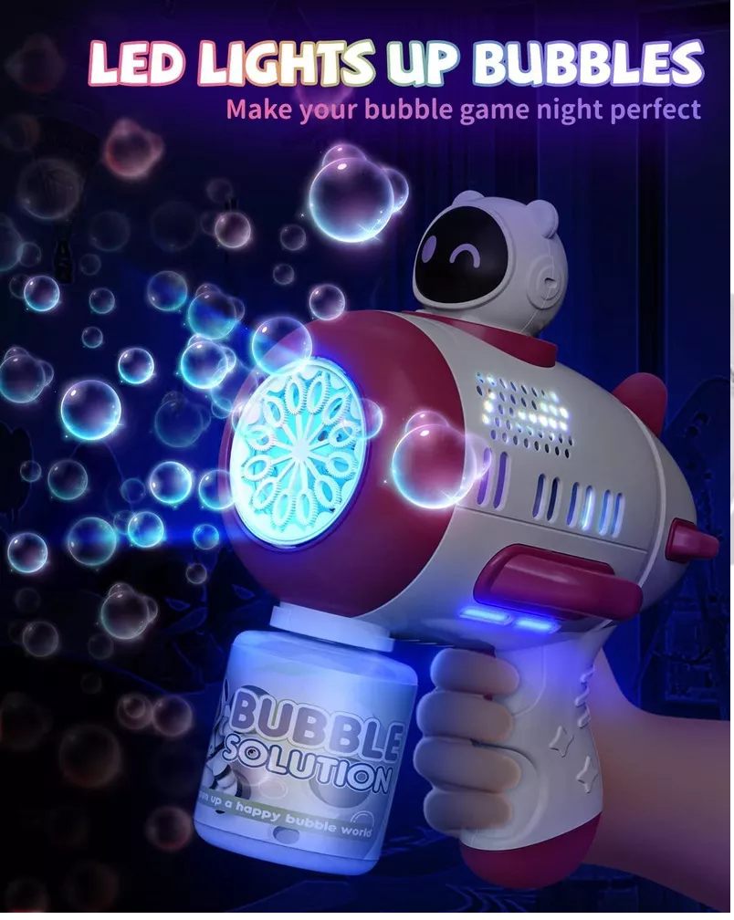 🚀NAVE ESPACIAL LANZA BURBUJAS CON LUZ LED + ENVÍO GRATIS🎁