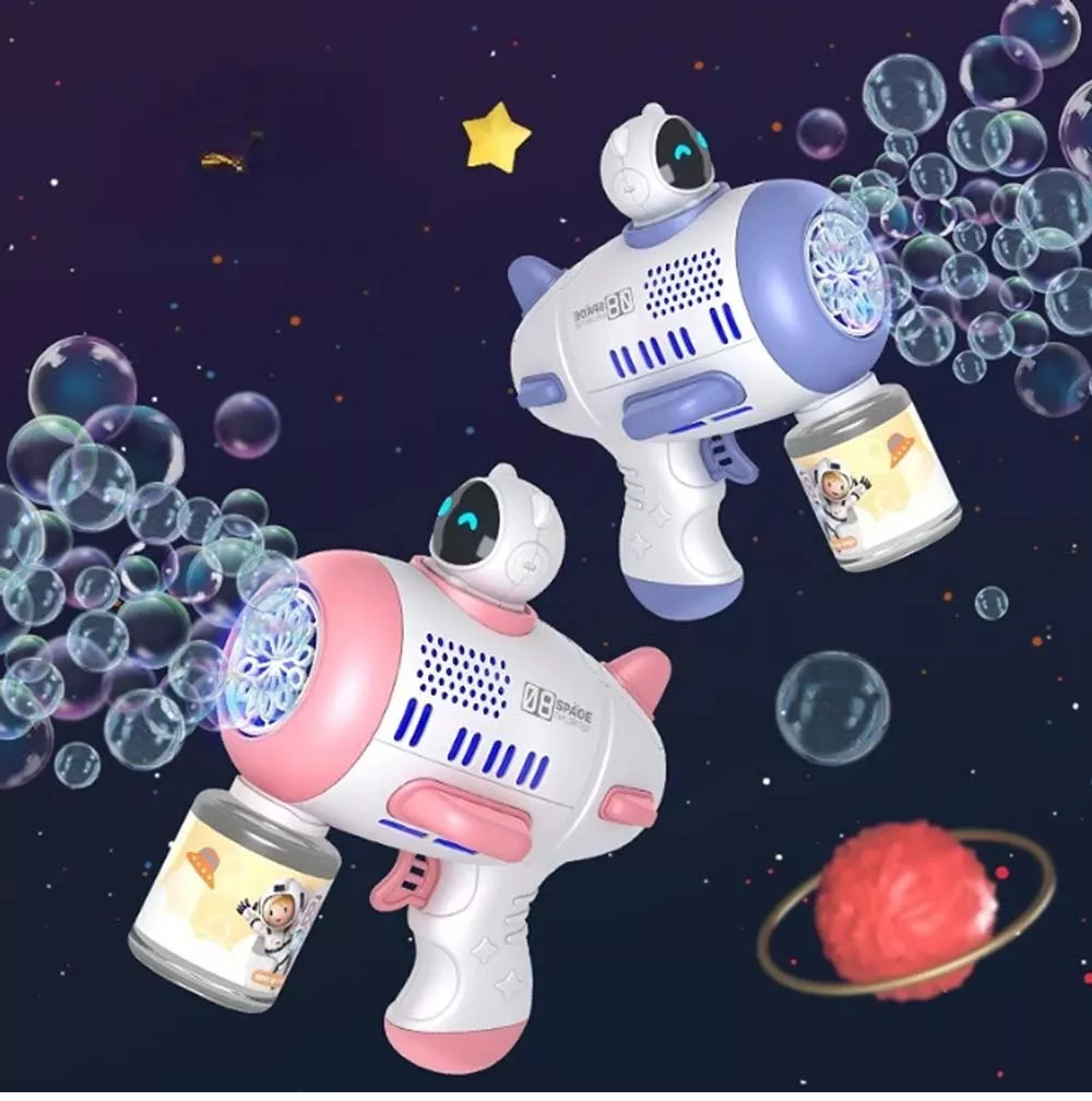 🚀NAVE ESPACIAL LANZA BURBUJAS CON LUZ LED + ENVÍO GRATIS🎁